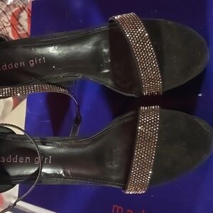 Madden Girl Black Rhinestone Studded Heels